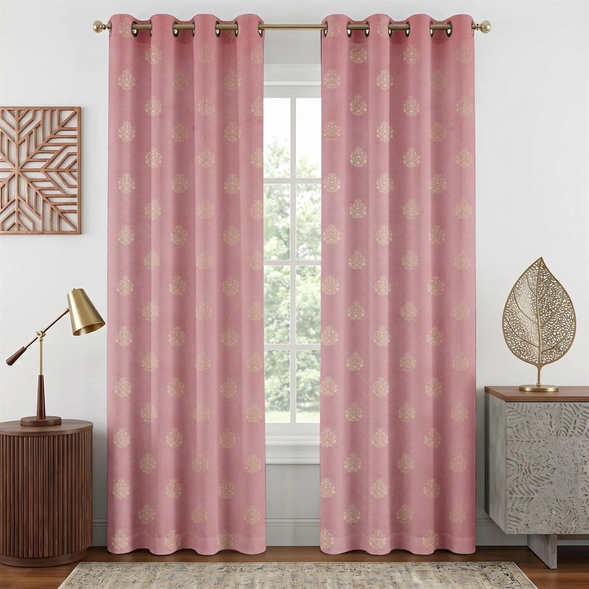 Foil Damask Velvet — Blush Pink